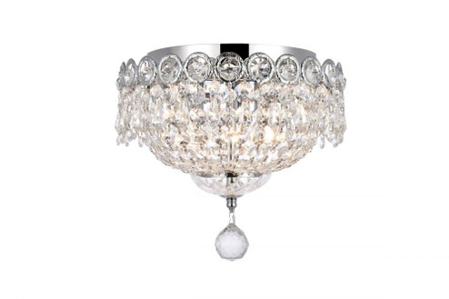 Century 3 light Chrome Flush Mount Clear Royal Cut Crystal (758|V1900F10C/RC)