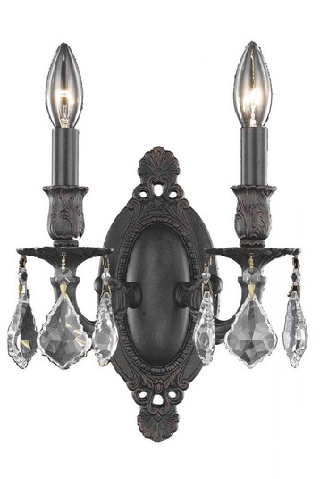 Rosalia 2 light Dark Bronze Wall Sconce Clear Royal Cut Crystal (758|9202W9DB/RC)