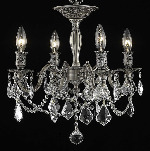 Rosalia 4 Light Pewter Flush Mount Clear Royal Cut Crystal (758|9204F17PW/RC)