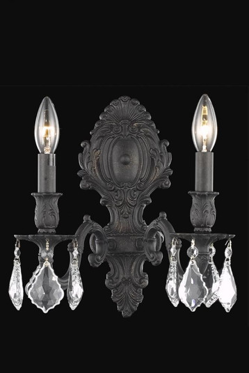 Monarch 2 light Dark Bronze Wall Sconce Clear Royal Cut Crystal (758|9602W10DB/RC)