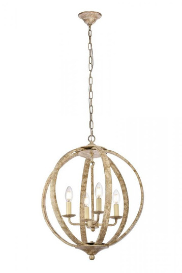 Marlow Collection Pendant D18 H22.5 Lt:4 Weathered Dove Finish (758|LD6011D18WD)
