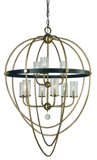 9-Light Antique Brass/Matte Black Margaux Chandelier (84|3049 AB/MBLACK)