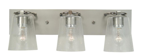 3-Light Satin Pewter/Polished Nickel/Clear Seedy Glass Mercer Bath Sconce (84|4853 SP/PN/CS)