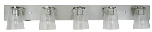 5-Light Satin Pewter/Polished Nickel/Clear Seedy Glass Mercer Bath Sconce (84|4855 SP/PN/CS)