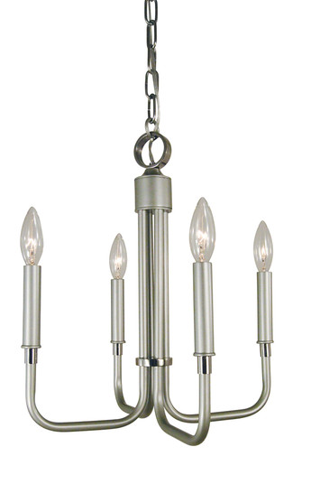 4-Light Satin Brass/Polished Brass Lara Mini Chandelier (84|4954 SB/PB)