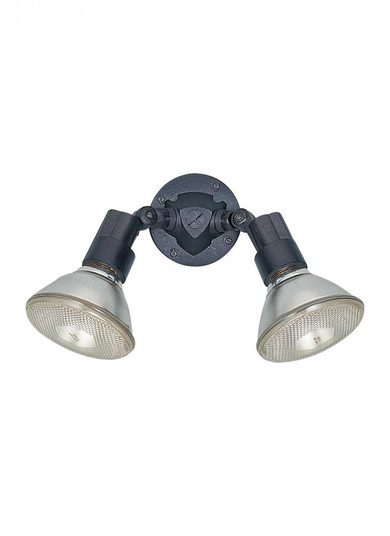 Flood Light traditional 2-light outdoor exterior adjustable swivel flood light in black finish (38|8642-12)
