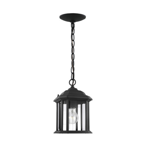 Kent traditional 1-light outdoor exterior semi-flush convertible ceiling hanging pendant in black fi (38|60029-12)