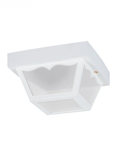 Outdoor Ceiling traditional 1-light outdoor exterior ceiling flush mount in white finish with clear (38|7567-15)