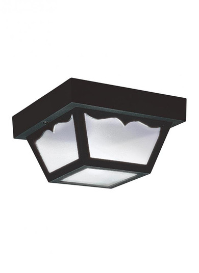 Outdoor Ceiling traditional 1-light outdoor exterior ceiling flush mount in black finish with clear (38|7567-32)