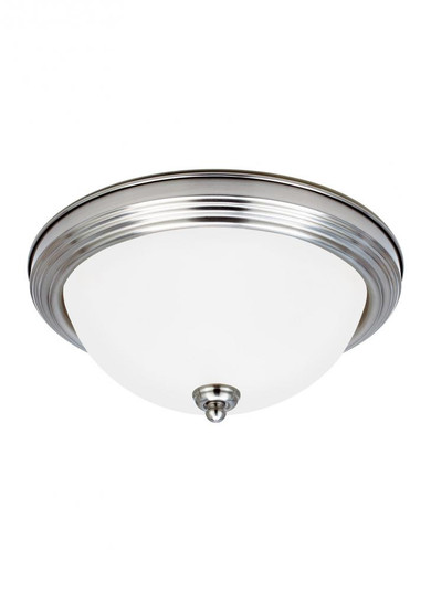 Geary transitional 1-light indoor dimmable ceiling flush mount fixture in brushed nickel silver fini (38|77063-962)