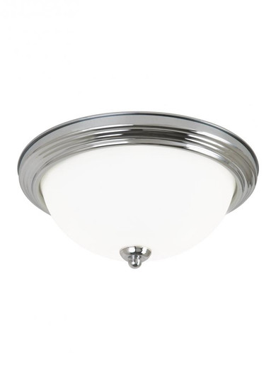 Geary transitional 2-light indoor dimmable ceiling flush mount fixture in brushed nickel silver fini (38|77064-962)