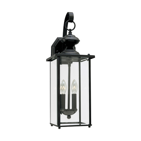 Jamestowne transitional 2-light outdoor exterior wall lantern in black finish with clear beveled gla (38|8468-12)