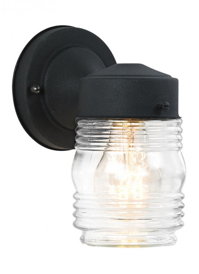 Outdoor Wall traditional 1-light outdoor exterior medium wall lantern sconce in black finish with cl (38|8550-12)