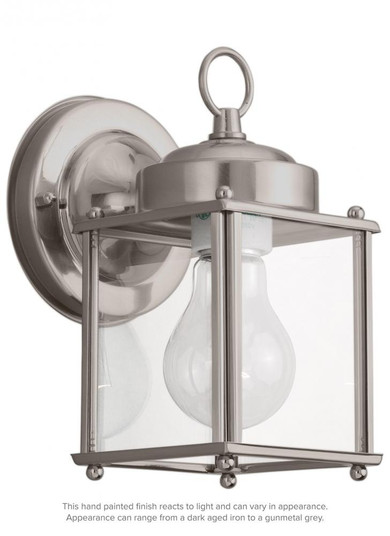 New Castle traditional 1-light outdoor exterior wall lantern sconce in antique brushed nickel silver (38|8592-965)