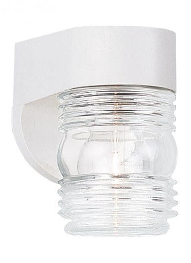 Outdoor Wall traditional 1-light outdoor exterior wall lantern sconce in white finish with clear gla (38|8750-15)