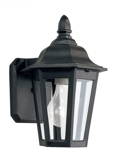 Brentwood traditional 1-light outdoor exterior wall lantern sconce in black finish with clear glass (38|8822-12)