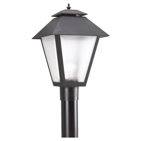 Polycarbonate Outdoor traditional 1-light outdoor exterior large post lantern in black finish with f (38|82065-12)