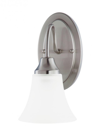 Holman traditional 1-light indoor dimmable bath vanity wall sconce in brushed nickel silver finish w (38|41806-962)