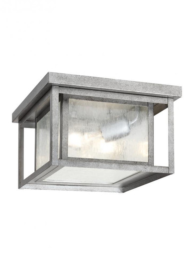 Hunnington contemporary 2-light outdoor exterior ceiling flush mount in weathered pewter grey finish (38|78027-57)