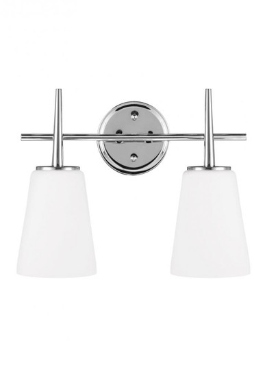 Driscoll contemporary 2-light indoor dimmable bath vanity wall sconce in chrome silver finish with c (38|4440402-05)