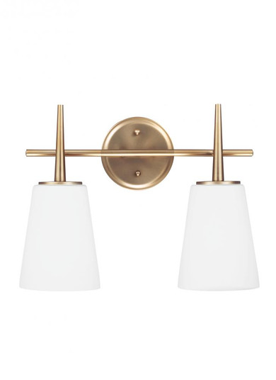 Driscoll contemporary 2-light indoor dimmable bath vanity wall sconce in satin brass gold finish wit (38|4440402-848)