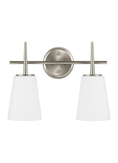 Driscoll contemporary 2-light indoor dimmable bath vanity wall sconce in brushed nickel silver finis (38|4440402-962)