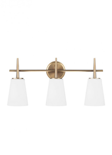 Driscoll contemporary 3-light indoor dimmable bath vanity wall sconce in satin brass gold finish wit (38|4440403-848)