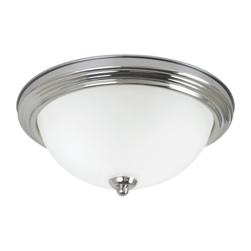 Geary transitional 1-light indoor dimmable ceiling flush mount fixture in chrome silver finish with (38|77063-05)