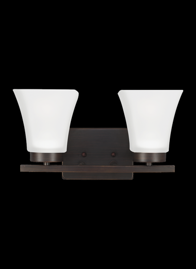 Bayfield contemporary 2-light indoor dimmable bath vanity wall sconce in bronze finish with satin et (38|4411602-710)