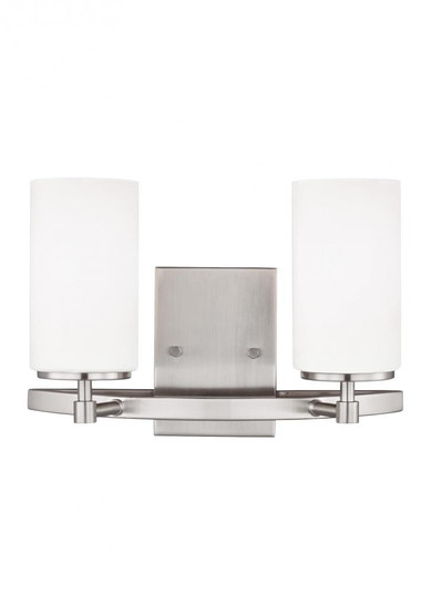 Alturas contemporary 2-light indoor dimmable bath vanity wall sconce in brushed nickel silver finish (38|4424602-962)