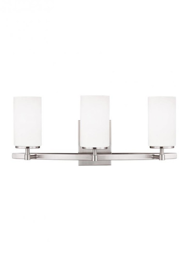 Alturas contemporary 3-light indoor dimmable bath vanity wall sconce in brushed nickel silver finish (38|4424603-962)
