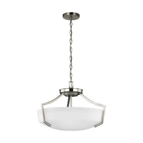 Hanford traditional 3-light indoor dimmable ceiling flush mount in brushed nickel silver finish with (38|7724503-962)
