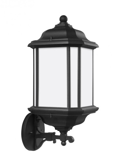 Kent traditional 1-light outdoor exterior large uplight wall lantern sconce in black finish with sat (38|84532-12)