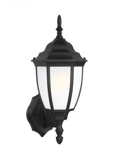 Bakersville traditional 1-light outdoor exterior round wall lantern sconce in black finish with sati (38|89940-12)
