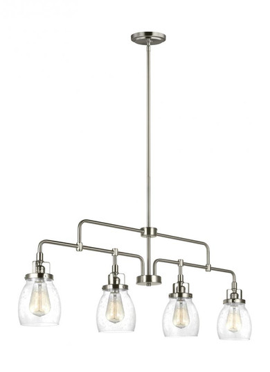 Belton transitional 4-light indoor dimmable linear ceiling chandelier pendant light in brushed nicke (38|6614504-962)