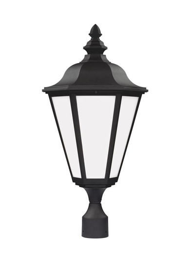 Brentwood traditional 1-light outdoor exterior post lantern in black finish with smooth white glass (38|89025-12)
