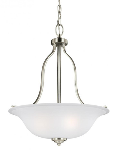 Emmons traditional 3-light indoor dimmable ceiling pendant hanging chandelier pendant light in brush (38|6639003-962)