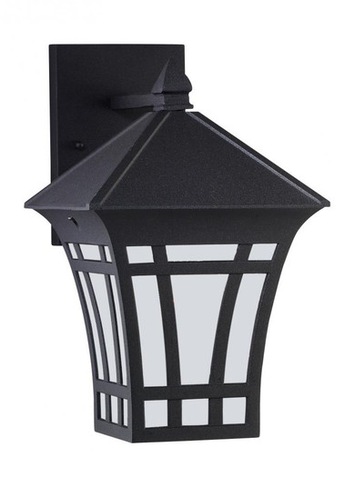 Herrington transitional 1-light outdoor exterior medium wall lantern sconce in black finish with etc (38|89132-12)