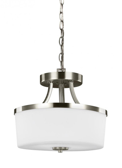 Hettinger transitional 2-light indoor dimmable ceiling flush mount in brushed nickel silver finish w (38|7739102-962)