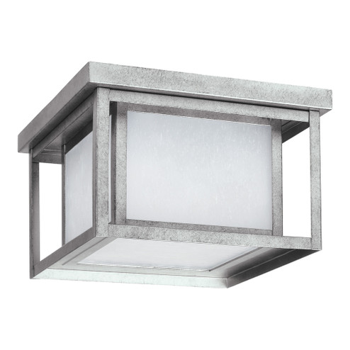 Hunnington contemporary 2-light outdoor exterior ceiling flush mount in weathered pewter grey finish (38|79039-57)