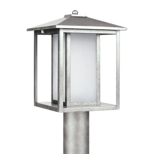 Hunnington contemporary 1-light outdoor exterior post lantern in weathered pewter grey finish with e (38|89129-57)