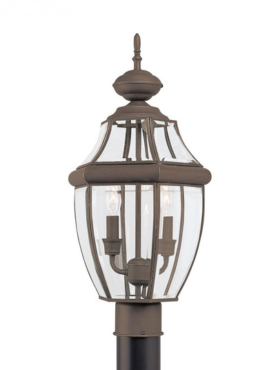 Lancaster traditional 2-light LED outdoor exterior post lantern in antique bronze finish with clear (38|8229EN-71)