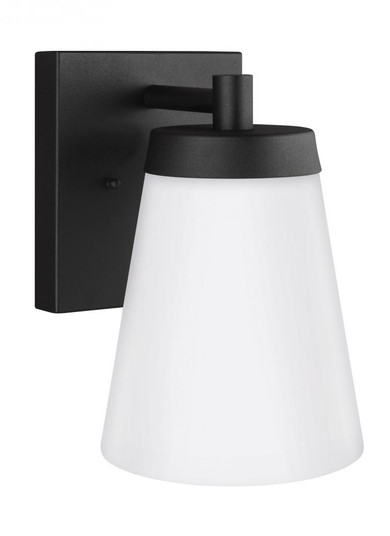 Renville transitional 1-light outdoor exterior large wall lantern sconce in black finish with satin (38|8638601-12)