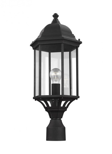 Sevier traditional 1-light outdoor exterior large post lantern in black finish with clear glass pane (38|8238701-12)