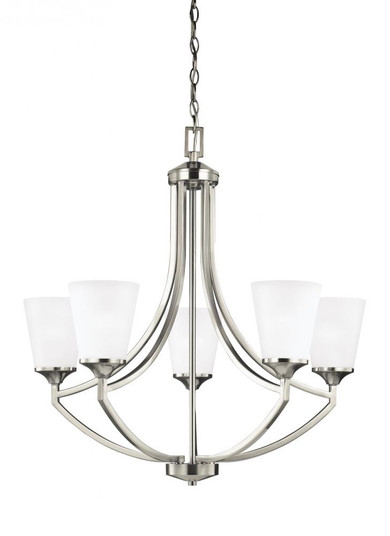 Hanford traditional 5-light LED indoor dimmable ceiling chandelier pendant light in brushed nickel s (38|3124505EN3-962)