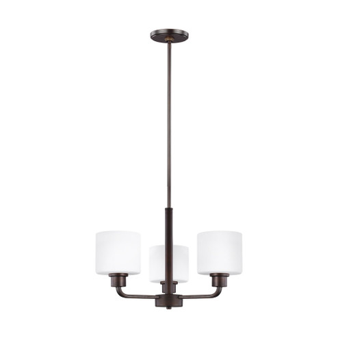 Canfield modern 3-light indoor dimmable ceiling chandelier pendant light in bronze finish with etche (38|3128803-710)