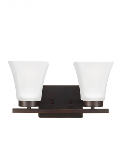 Bayfield contemporary 2-light LED indoor dimmable bath vanity wall sconce in bronze finish with sati (38|4411602EN3-710)