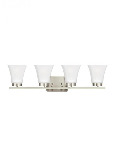 Bayfield contemporary 4-light LED indoor dimmable bath vanity wall sconce in brushed nickel silver f (38|4411604EN3-962)