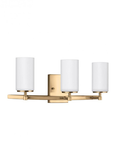 Alturas contemporary 3-light LED indoor dimmable bath vanity wall sconce in satin brass gold finish (38|4424603EN3-848)