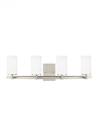Alturas contemporary 4-light LED indoor dimmable bath vanity wall sconce in brushed nickel silver (38|4424604EN3-962)